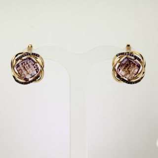 Серьги. Аметист. Арт.1766АКц из золота 585 пробы