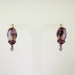 Серьги. Аметист. Арт.1772А из золота 585 пробы